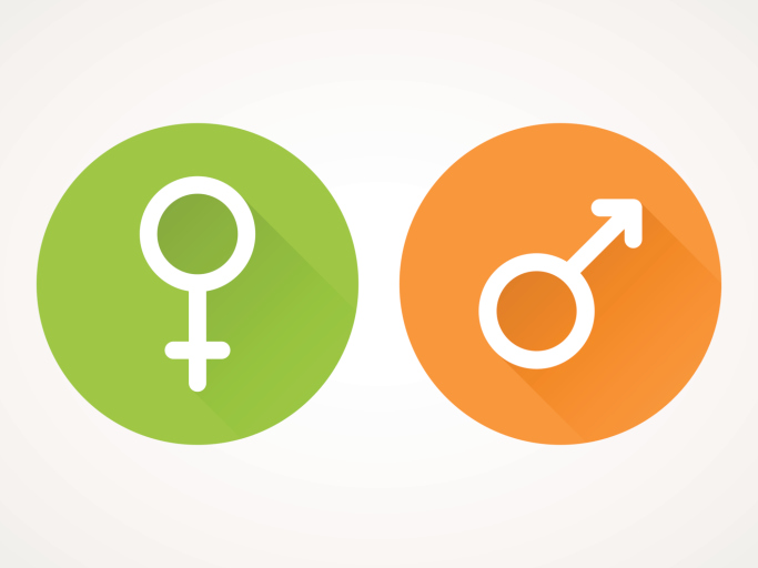 female and male sex symbols