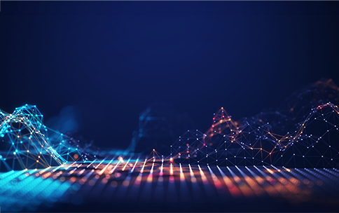 Colorful visual of points of connected light