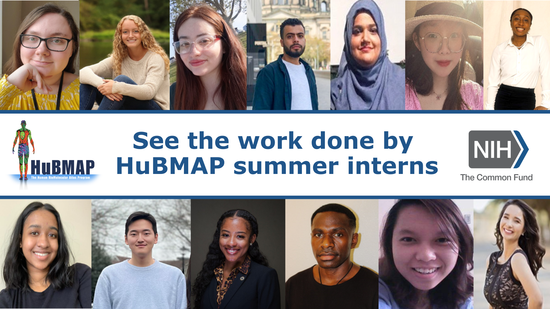 portraits of the 13 HuBMAP Summer Interns