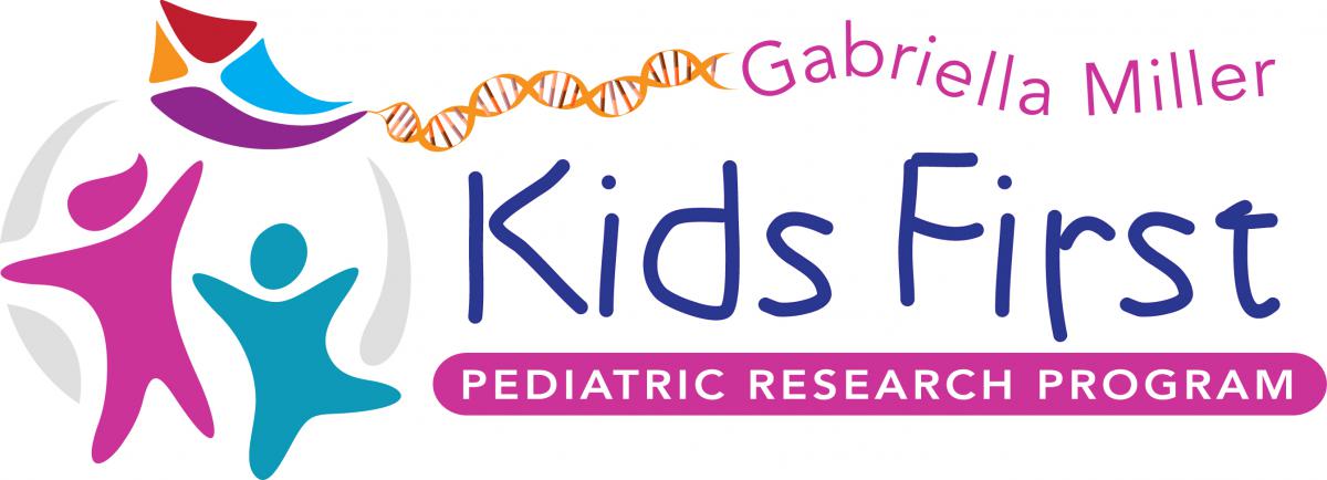 Gabriella Miller Kids First Program graphic identity featuring children with kites