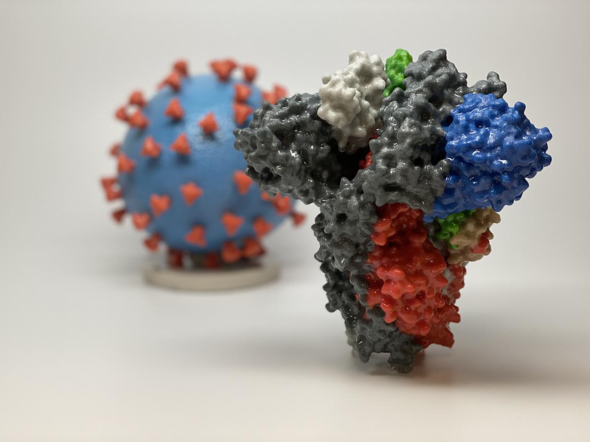 Illustration of Sars-cov-2 virus and spike protein