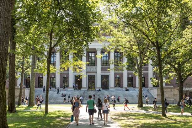 University building with students