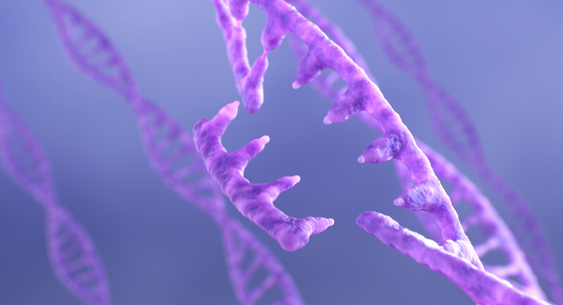 3D image of DNA and gene editing 