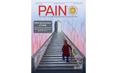 The cover of the 50th anniversary issue of PAIN features artwork by A2CPS researcher Dr. Kathleen Sluka. (PAIN. 166(11S), November 2025)